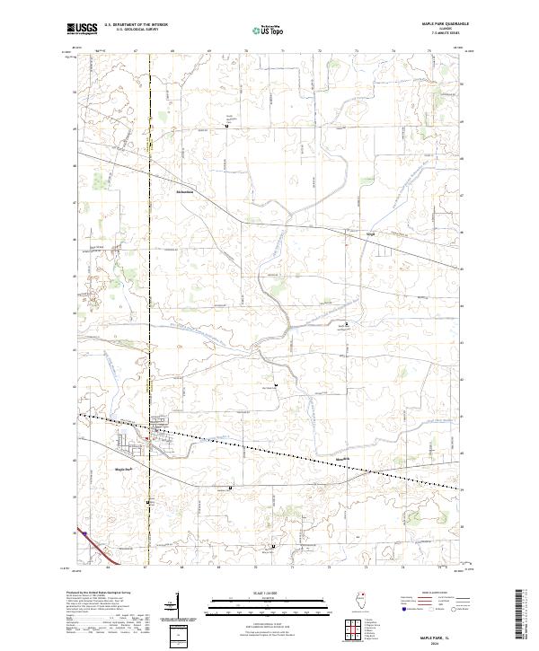 Maple Park 2024 topographic map thumbnail