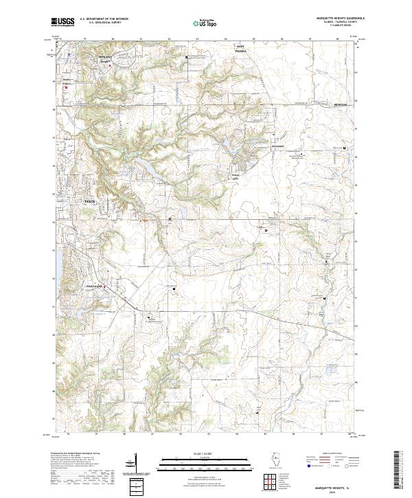 Marquette Heights 2024 topographic map thumbnail