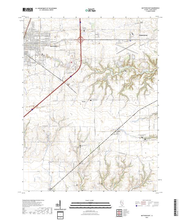 Mattoon East 2024 topographic map thumbnail