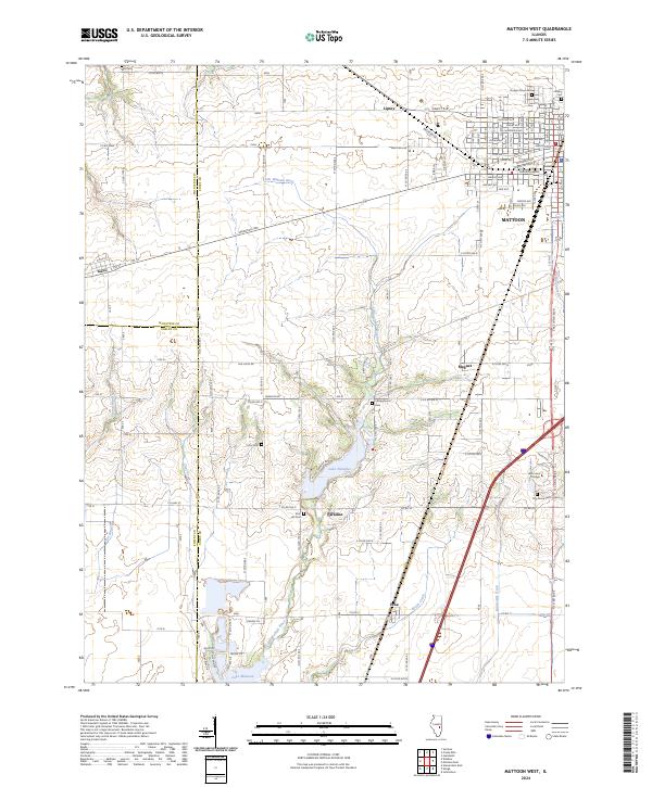 Mattoon West 2024 topographic map thumbnail