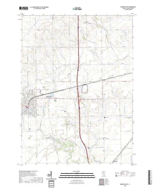 Mendota East 2024 topographic map thumbnail