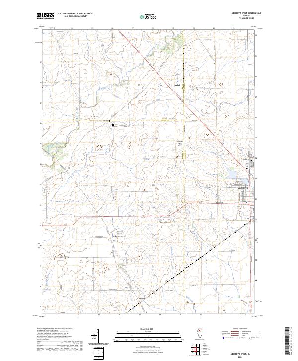 Mendota West 2024 topographic map thumbnail