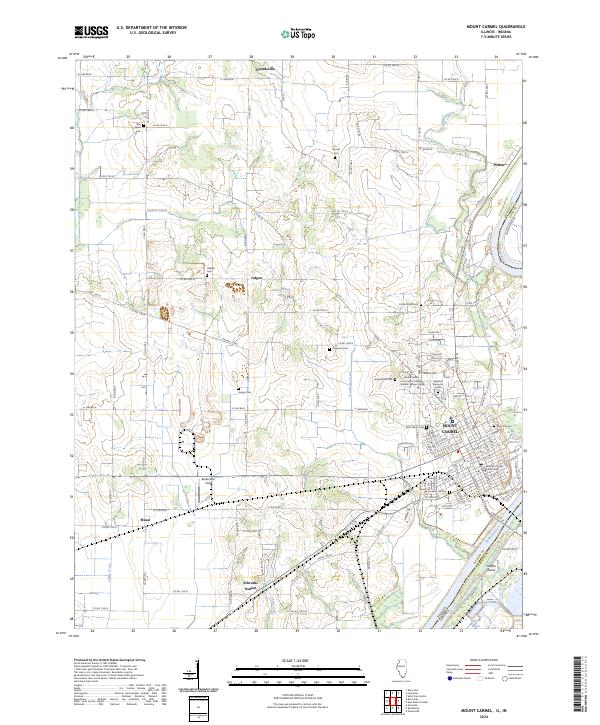 Mount Carmel 2024 topographic map thumbnail