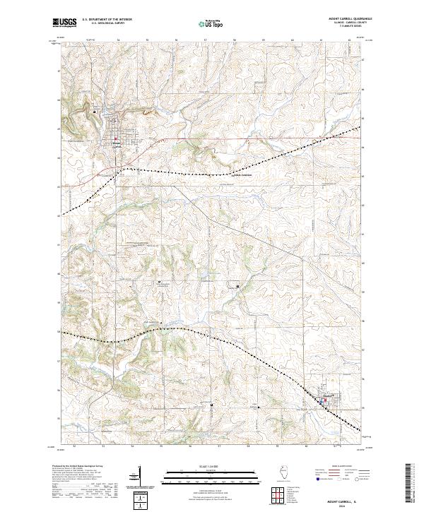 Mount Carroll 2024 topographic map thumbnail