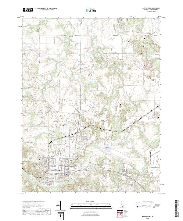 Murphysboro 2024 topographic map thumbnail