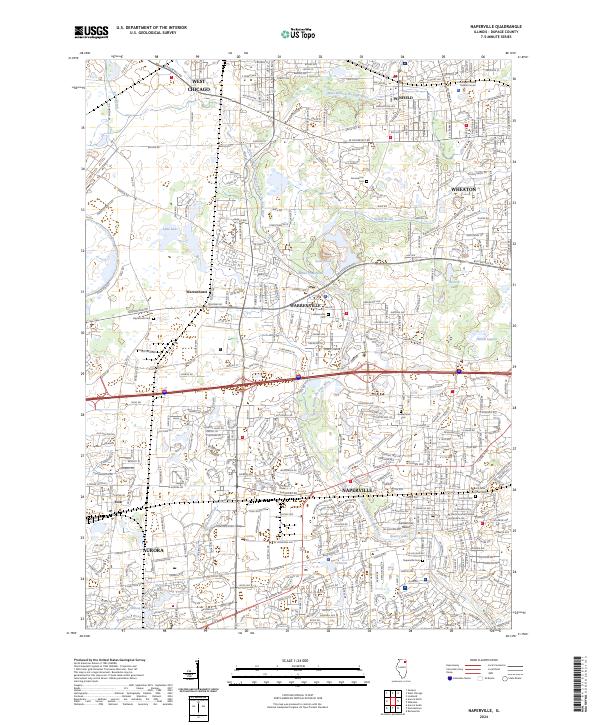 Naperville 2024 topographic map thumbnail