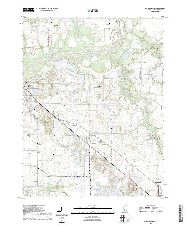 New Athens East topographic map thumbnail