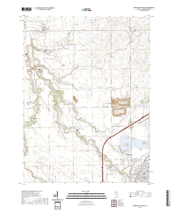 Northwest Pontiac 2024 topographic map thumbnail