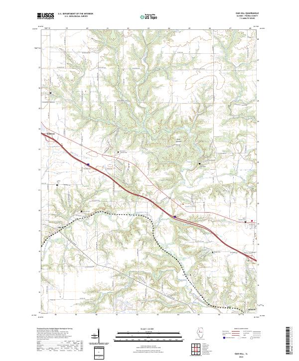 Oak Hill 2024 topographic map thumbnail