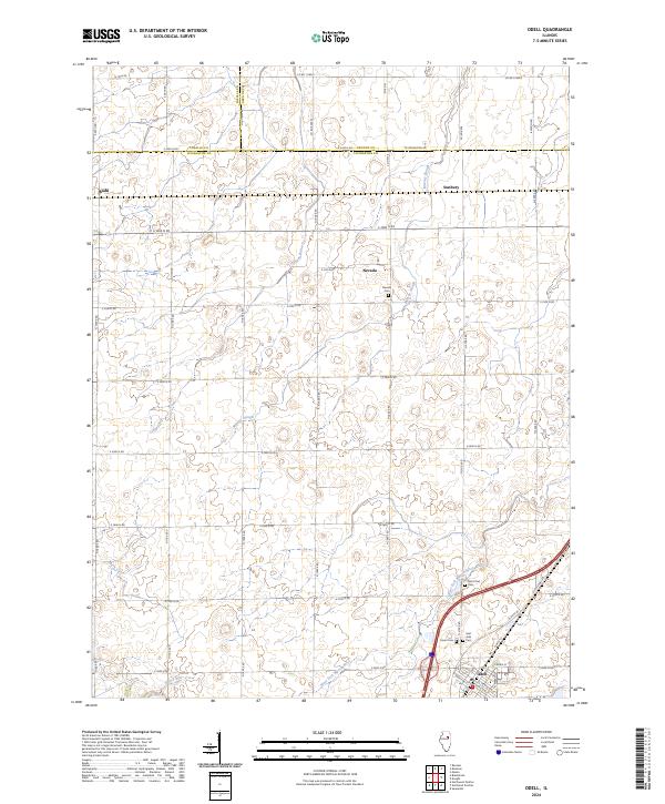 Odell 2024 topographic map thumbnail