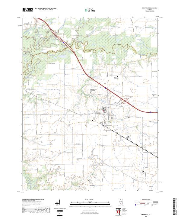 Okawville 2024 topographic map thumbnail
