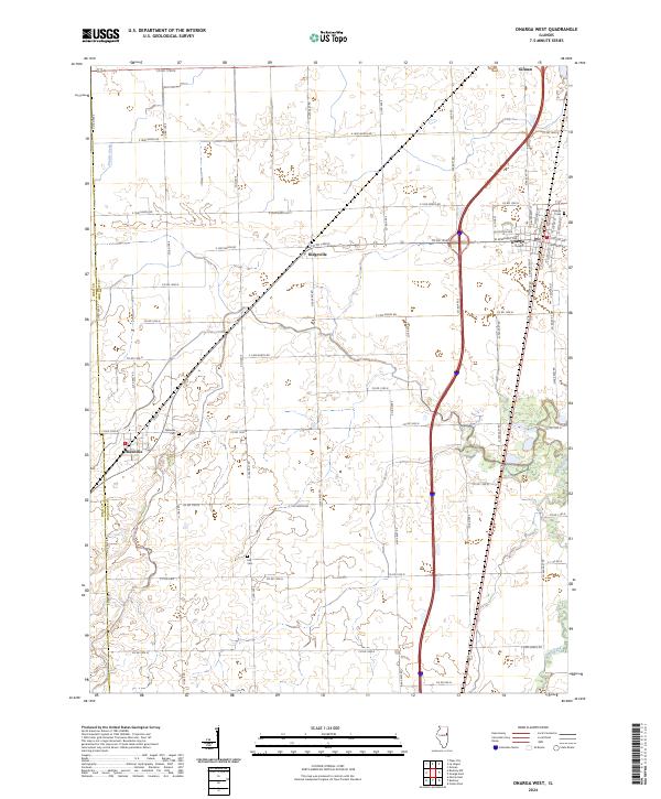 Onarga West 2024 topographic map thumbnail