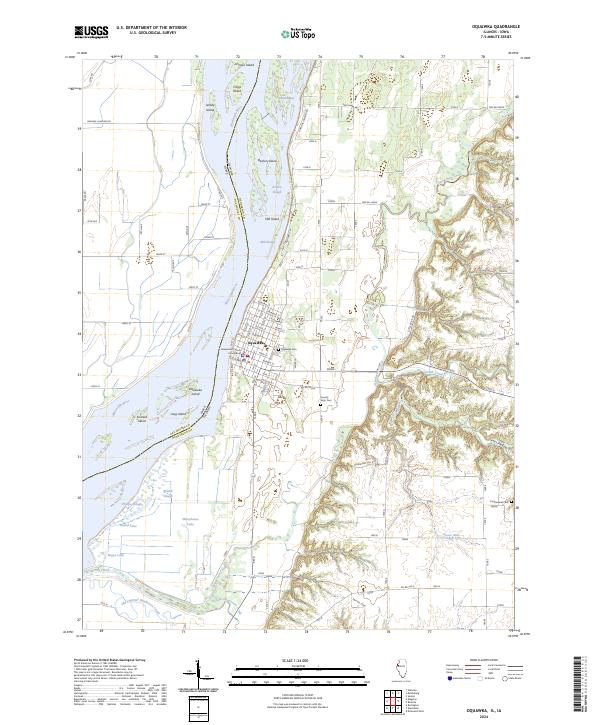 Oquawka 2024 topographic map thumbnail