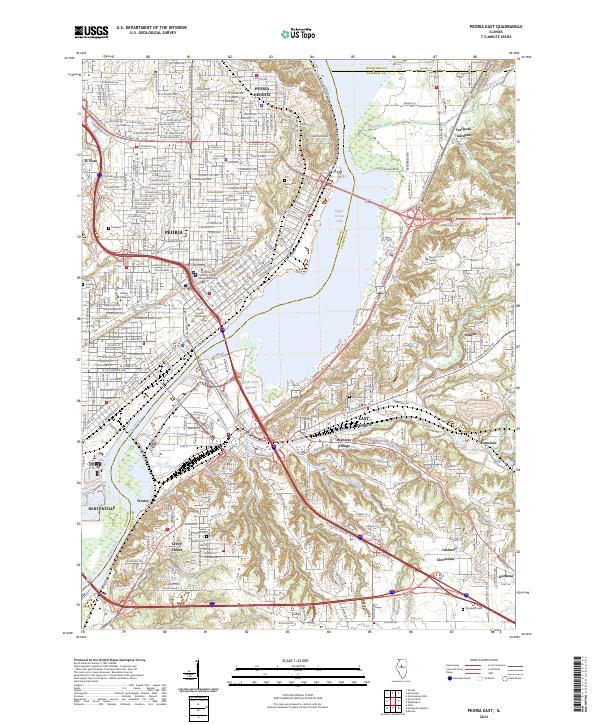 Peoria East 2024 topographic map thumbnail
