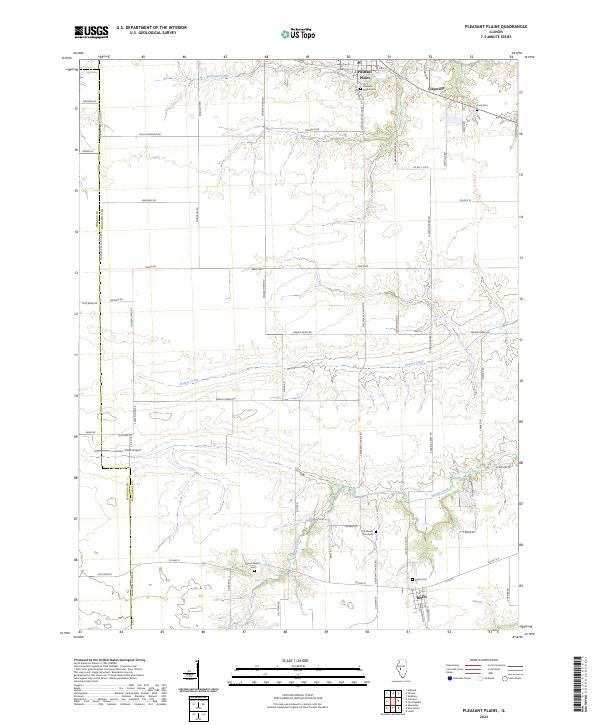 Pleasant Plains 2024 topographic map thumbnail