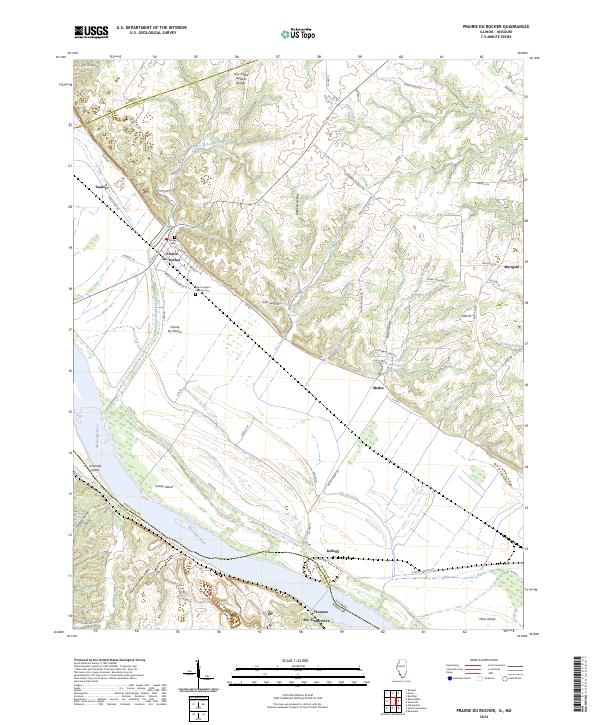 Prairie du Rocher 2024 topographic map thumbnail