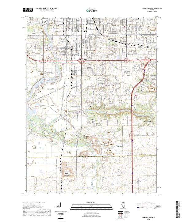 Rockford South 2024 topographic map thumbnail