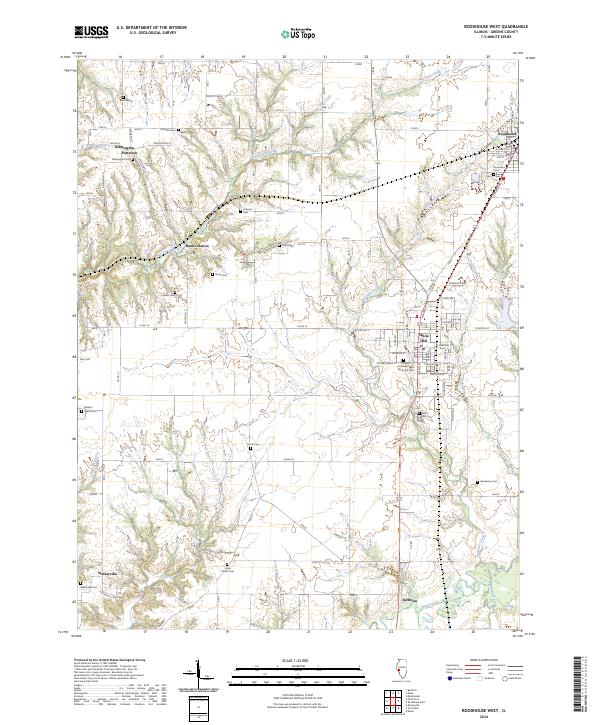 Roodhouse West 2024 topographic map thumbnail