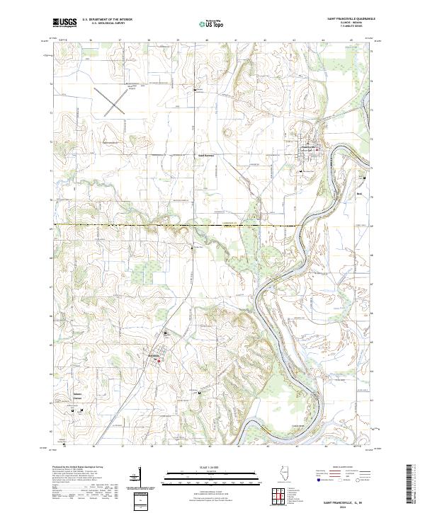 Saint Francisville topographic map thumbnail