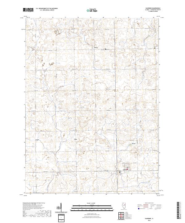 Saunemin 2024 topographic map thumbnail