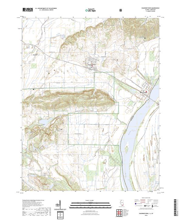 Shawneetown 2024 topographic map thumbnail