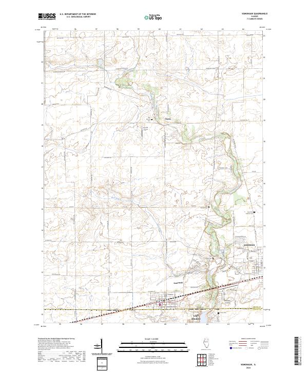 Somonauk 2024 topographic map thumbnail