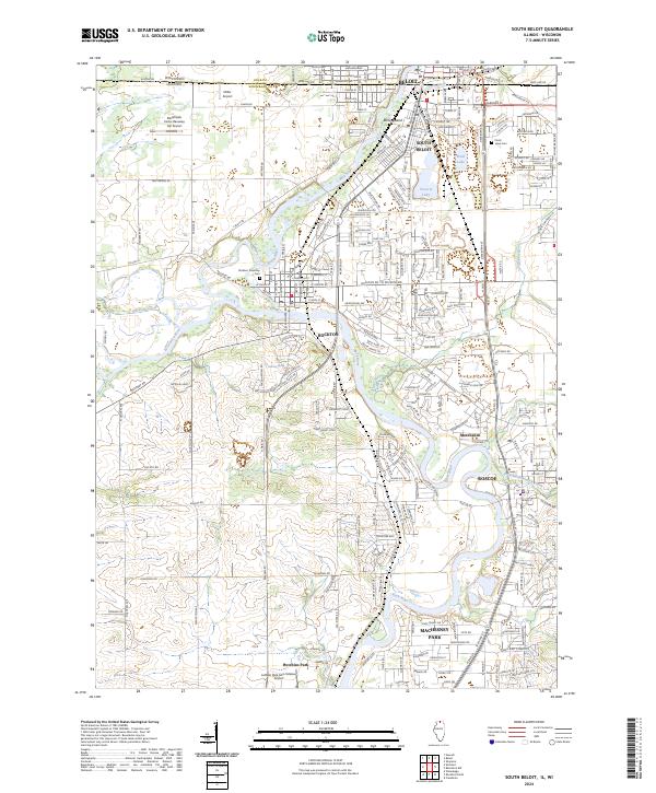 South Beloit 2024 topographic map thumbnail