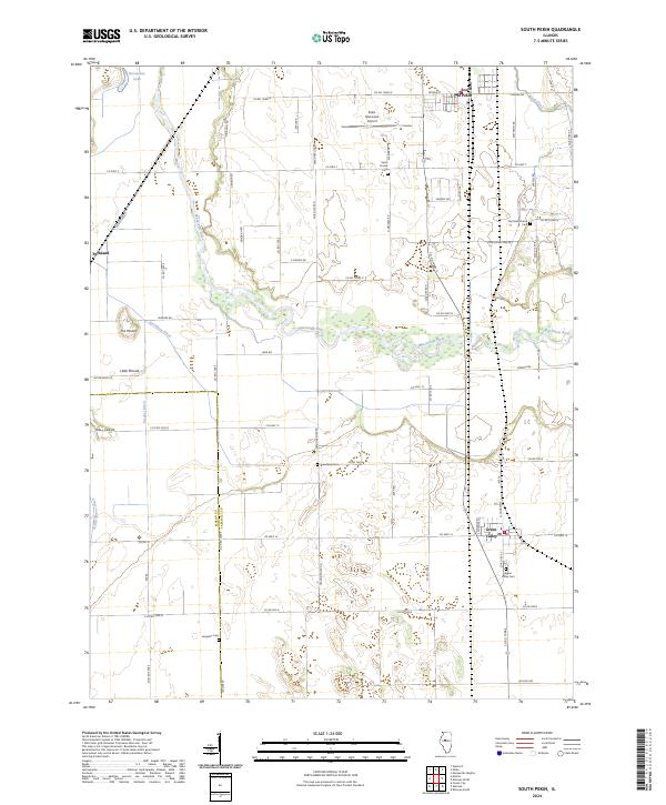 South Pekin 2024 topographic map thumbnail