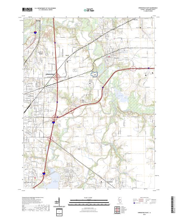 Springfield East 2024 topographic map thumbnail
