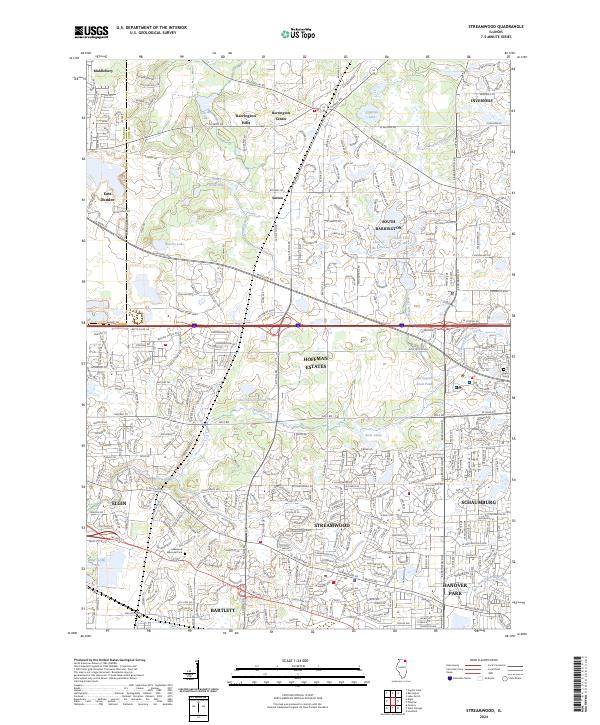 Streamwood 2024 topographic map thumbnail