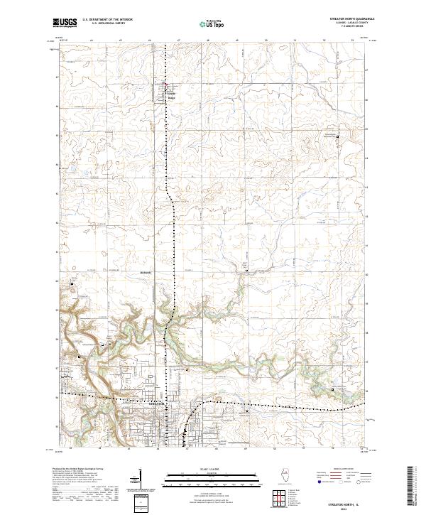 Streator North 2024 topographic map thumbnail