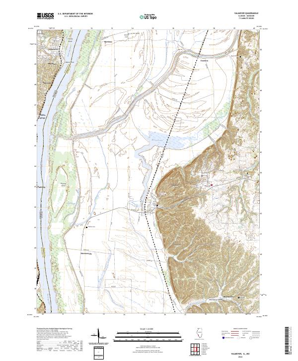 Valmeyer topographic map thumbnail