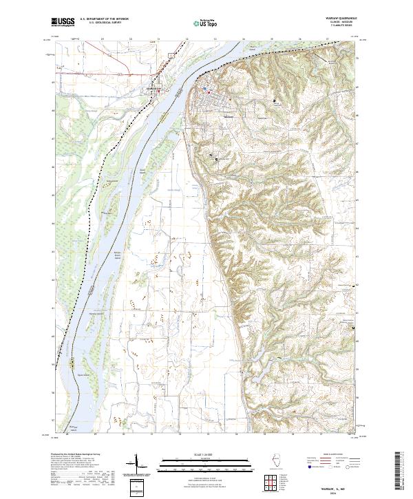 Warsaw topographic map thumbnail