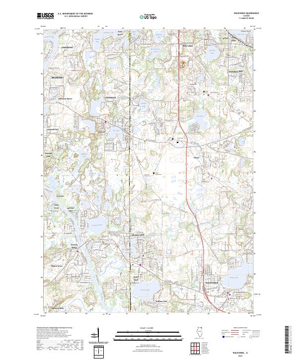 Wauconda 2023 topographic map thumbnail