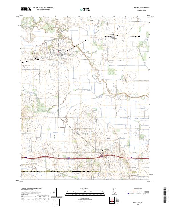 Wayne City topographic map thumbnail