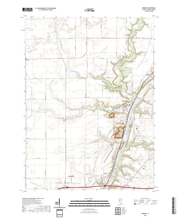 Wedron topographic map thumbnail