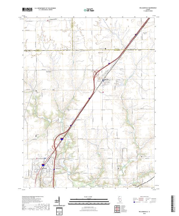 Williamsville 2024 topographic map thumbnail
