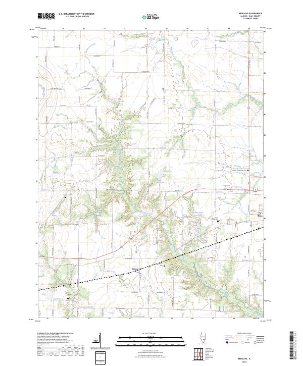Xenia NE topographic map thumbnail