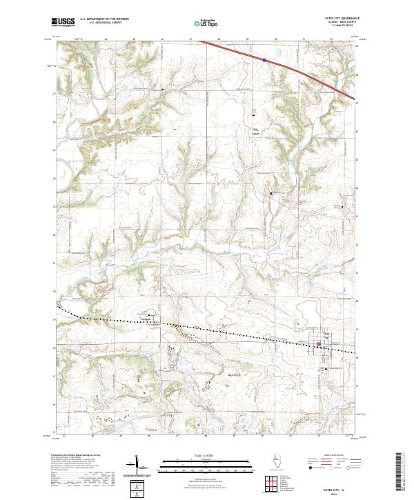 Yates City 2024 topographic map thumbnail