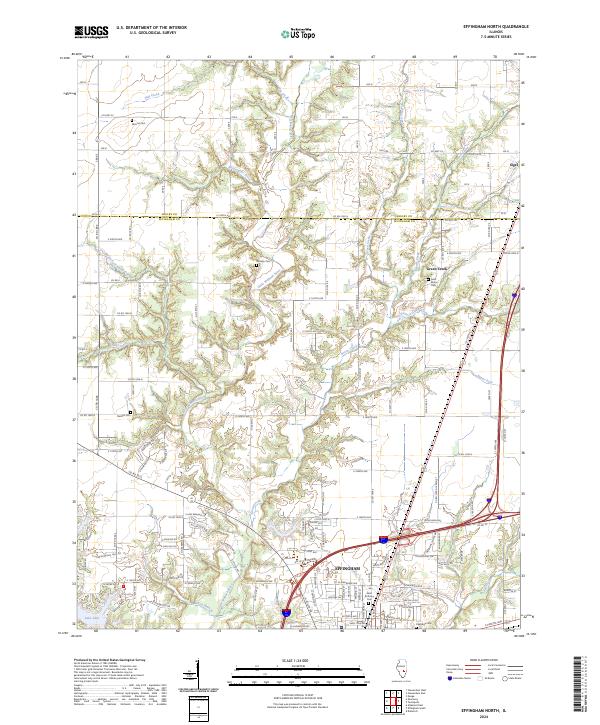 Effingham North topographic map thumbnail