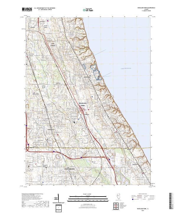 Highland Park topographic map thumbnail