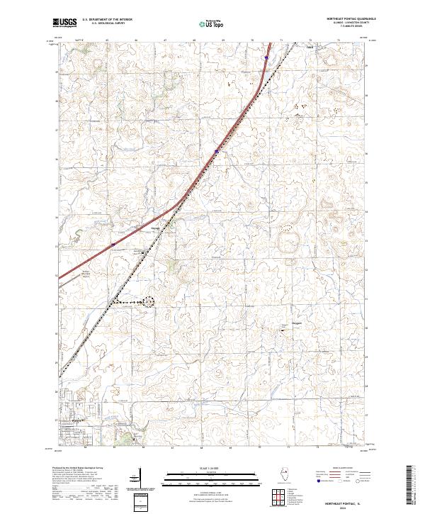Northeast Pontiac topographic map thumbnail