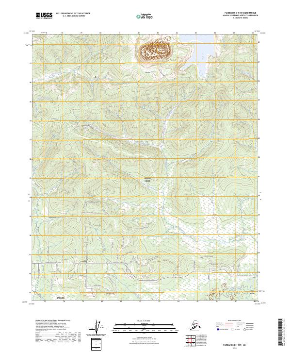 Fairbanks D-1 NW 2024 topographic map thumbnail