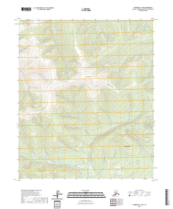 Fairbanks D-3 NW topographic map thumbnail