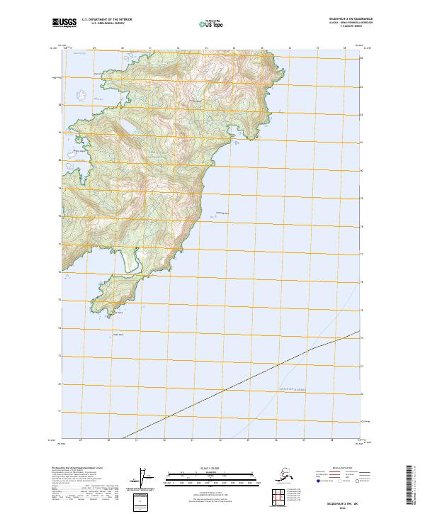 Seldovia B-2 SW topographic map thumbnail