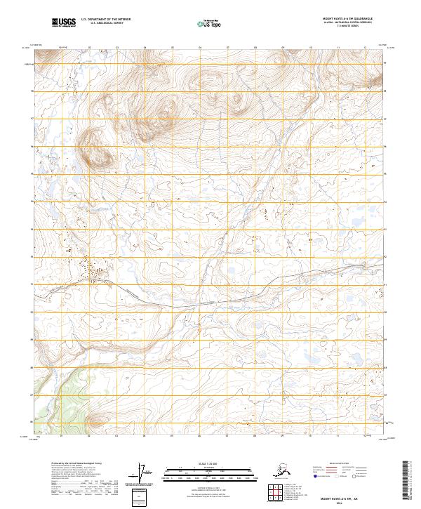 Mount Hayes A-6 SW topographic map thumbnail