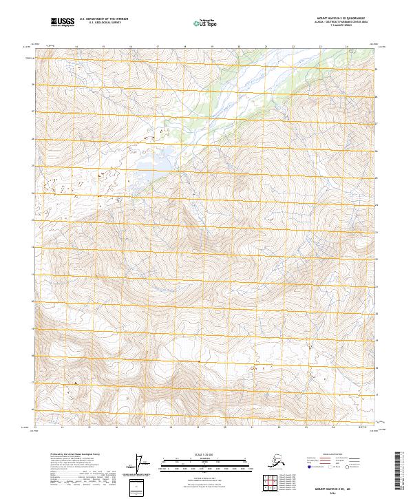 Mount Hayes B-2 SE topographic map thumbnail