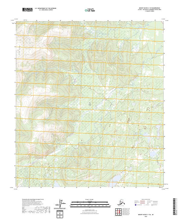 Mount Hayes C-1 SE topographic map thumbnail