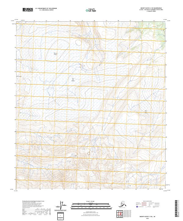 Mount Hayes C-2 SE topographic map thumbnail
