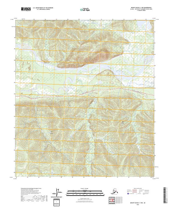 Mount Hayes C-1 NW topographic map thumbnail